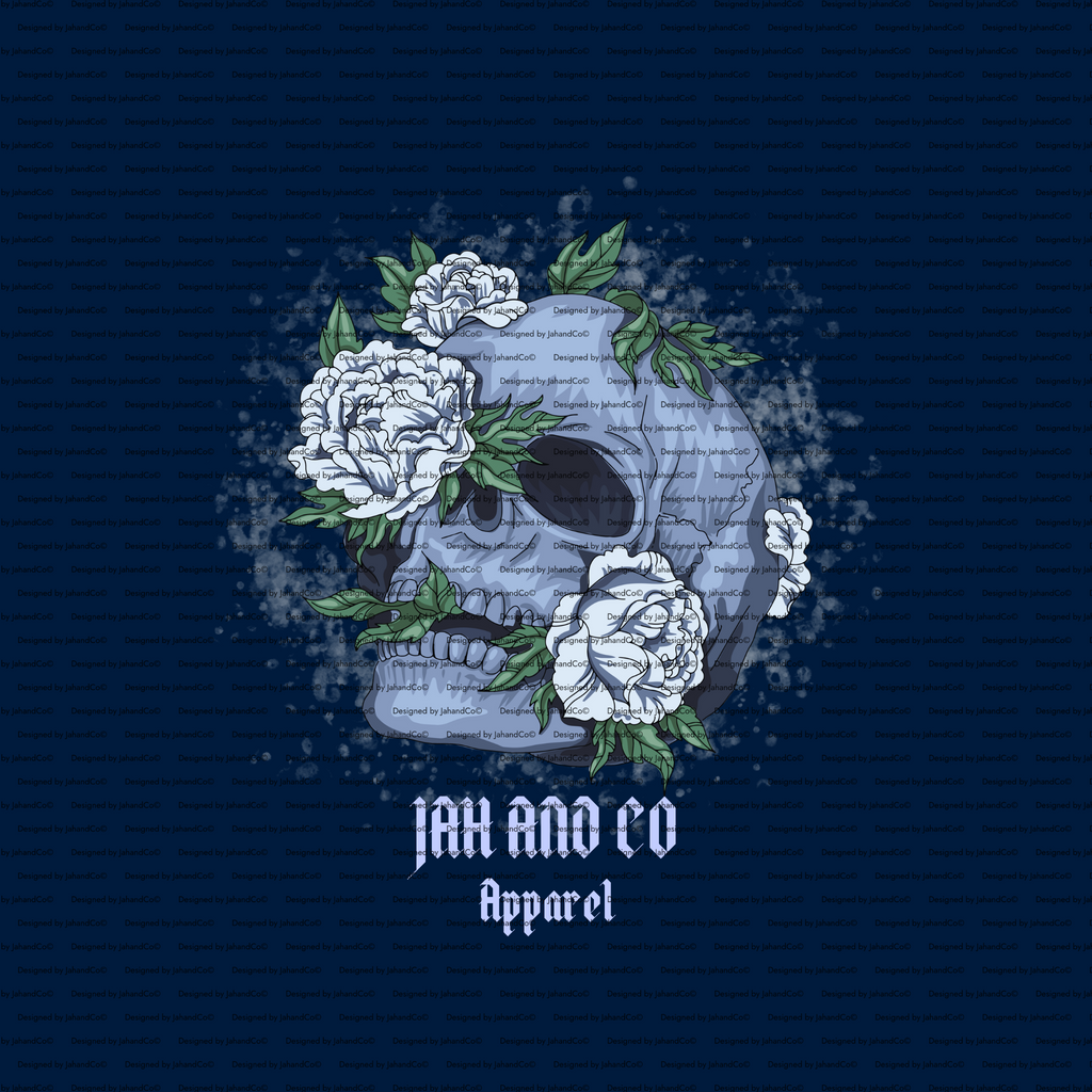 “Jah and Co Apparel” Floral Skull Shirt