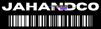 JAHANDCO logo with a barcode on a black background