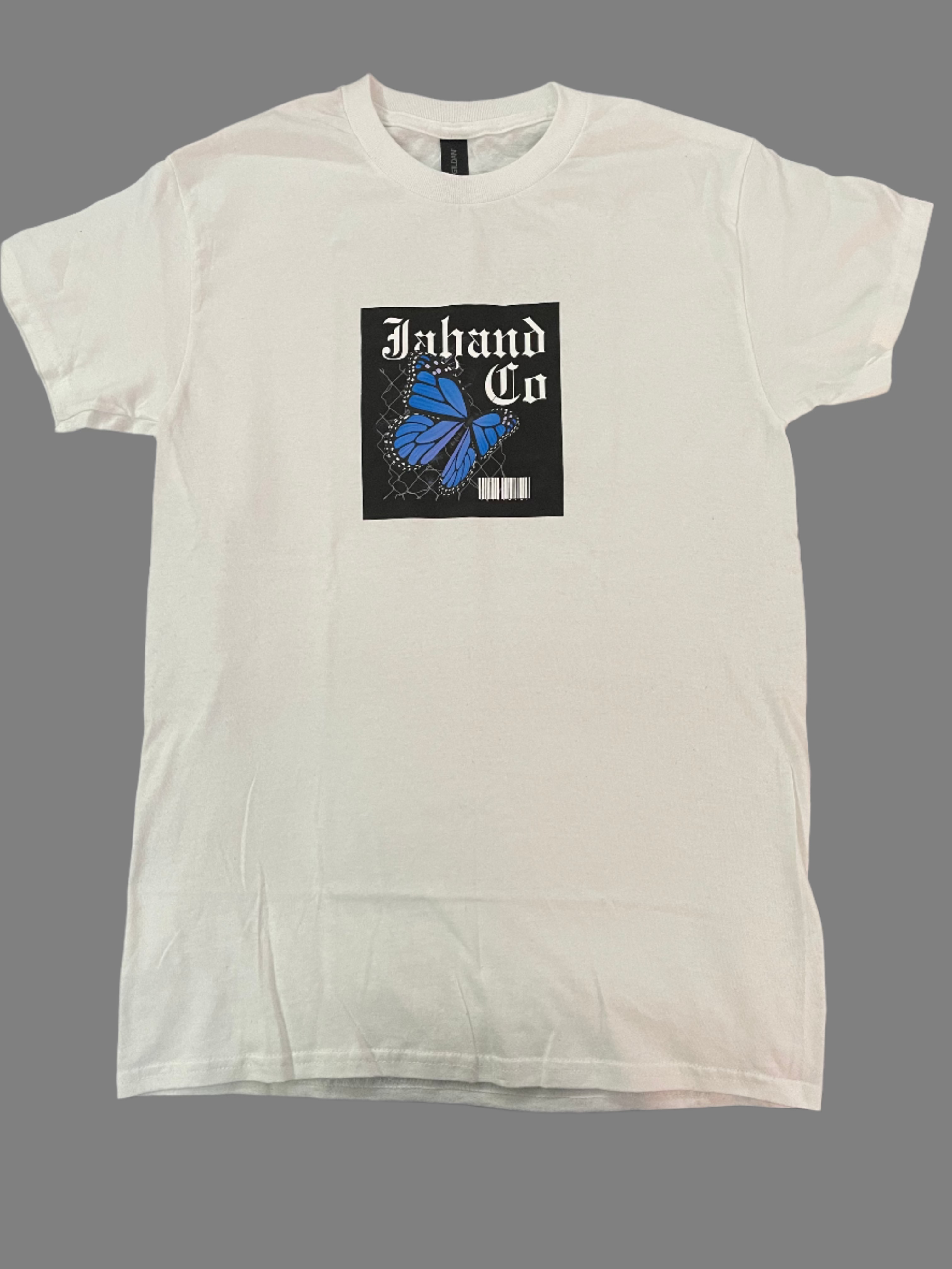 Blue butterfly graphic shirt